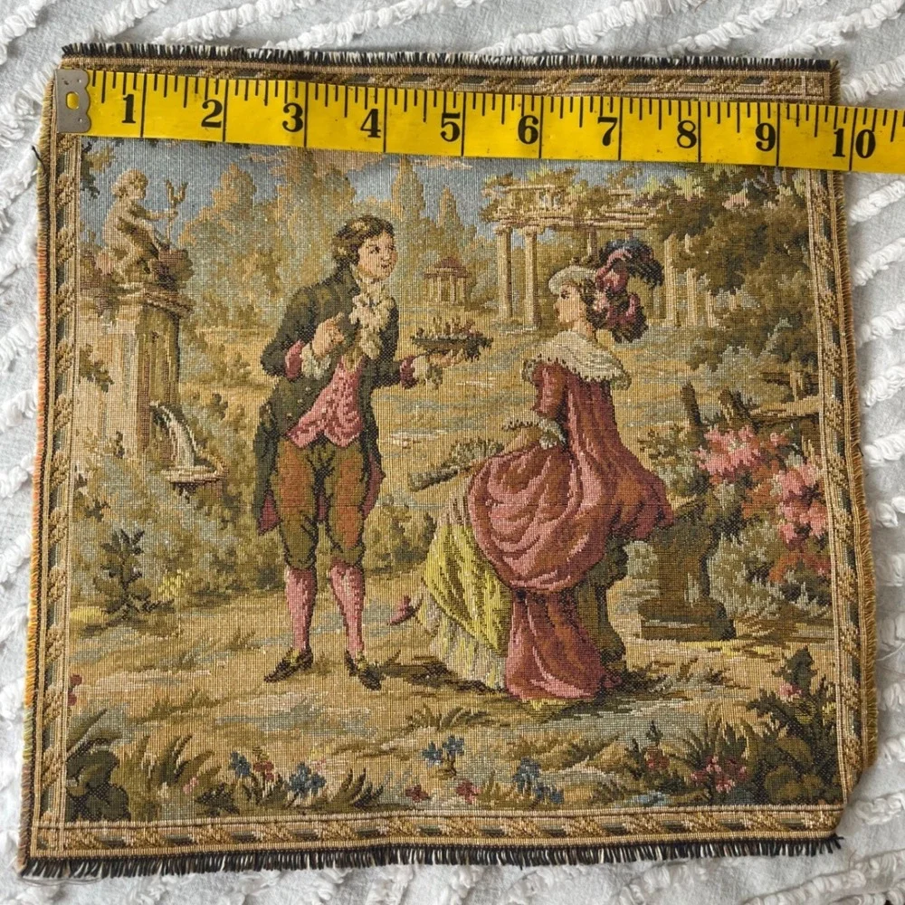 Vtg Baroque Rococo Pastoral Tapestry Swatch 10 x 10